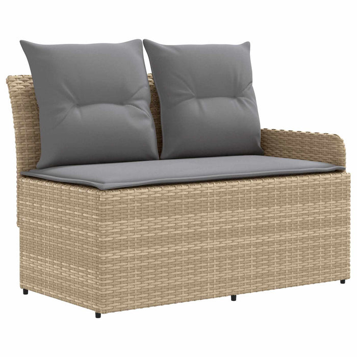 Seturi de mobilier cu pernă 8 pcs Beige și gri deschis Ratan PE WALTI