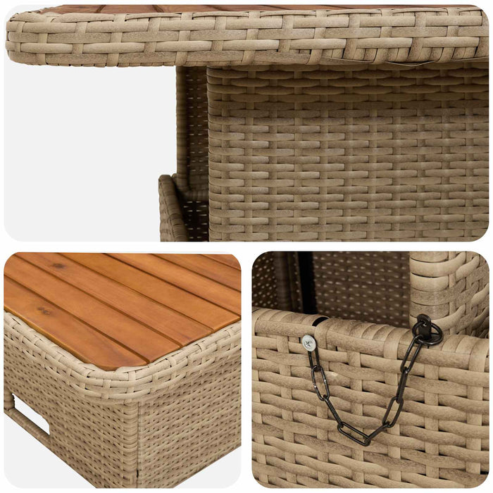 Seturi de mobilier cu pernă 8 pcs Bej și crem Ratan PE WALTI