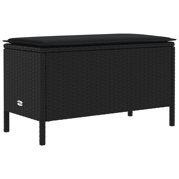Seturi de mobilier cu pernă 5 pcs Negru Ratan PE WALTI