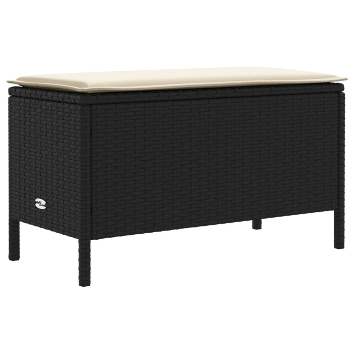 Seturi de mobilier cu pernă 5 pcs Negru și Crem Ratan PE WALTI