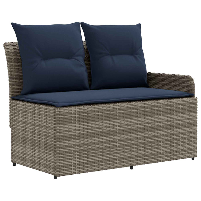 Seturi de mobilier 5 pcs Gri și albastru marin Ratan PE WALTI