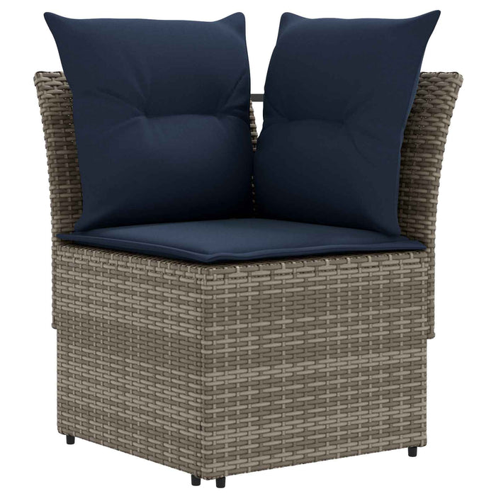 Seturi de mobilier 7 pcs Gri și albastru marin Ratan PE WALTI