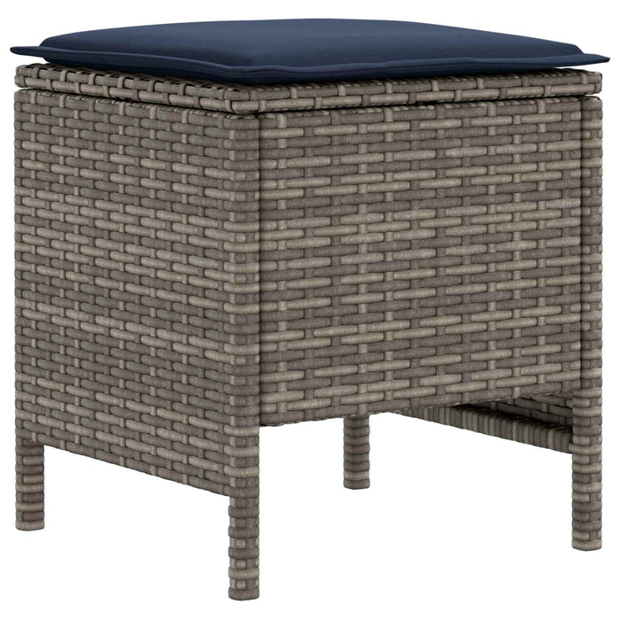 Seturi de mobilier 7 pcs Gri și albastru marin Ratan PE WALTI