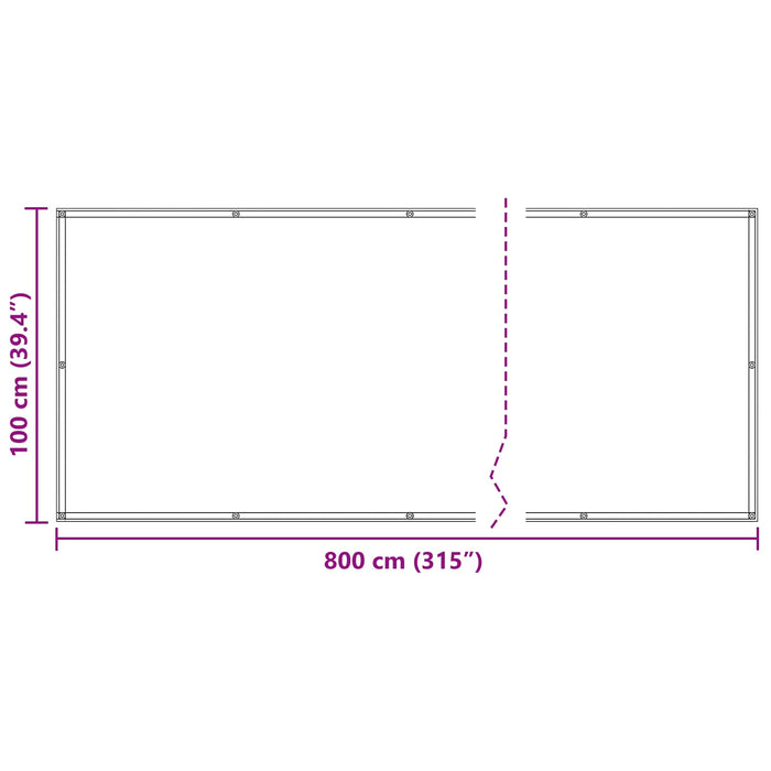 Ecran de balcon 100 x 800 cm Material Oxford Dreptunghiular WALTI