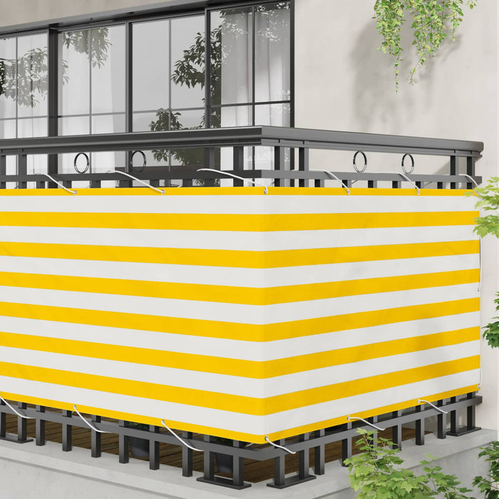 Ecran de balcon Galben și alb 100 x 300 cm Material Oxford WALTI