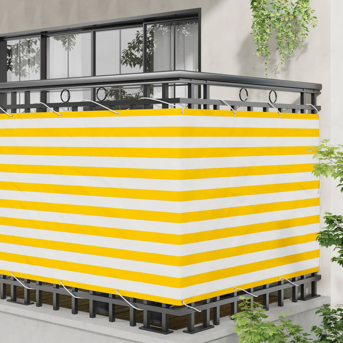 Ecran de balcon Galben și alb 110 x 600 cm Material Oxford WALTI