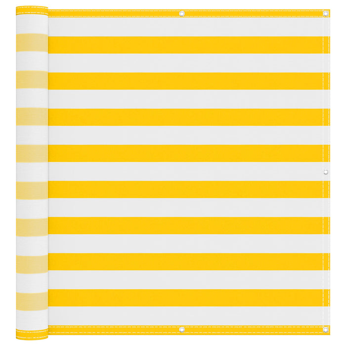 Ecran de balcon Galben și alb 110 x 600 cm Material Oxford WALTI