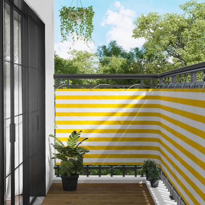 Ecran de balcon Galben și alb 110 x 800 cm Material Oxford WALTI