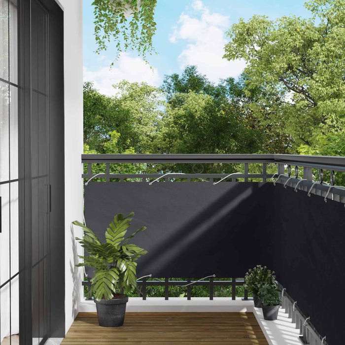 Ecran de balcon Negru 75 x 200 cm Oxford alu acoperit cu PU - WALTI WALTI