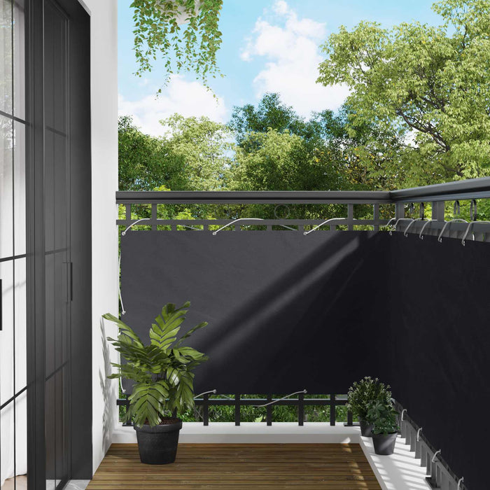 Ecran de balcon Negru 90 x 200 cm Oxford alu acoperit cu PU - WALTI WALTI
