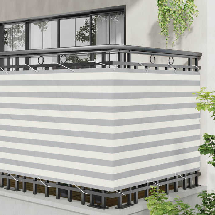 Ecran de balcon Gri deschis și alb. 120 x 600 cm WALTI