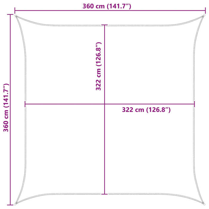 Pânză de umbră Gri deschis și alb. 3,6 x 3,6 m WALTI