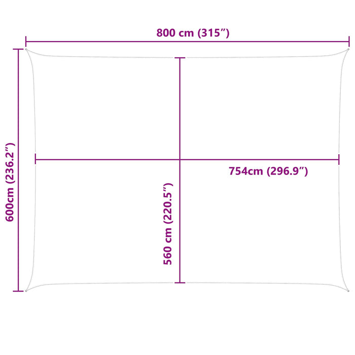 Pânză de umbră Albastru și Alb 8 x 6 m 100% poliester Oxford WALTI