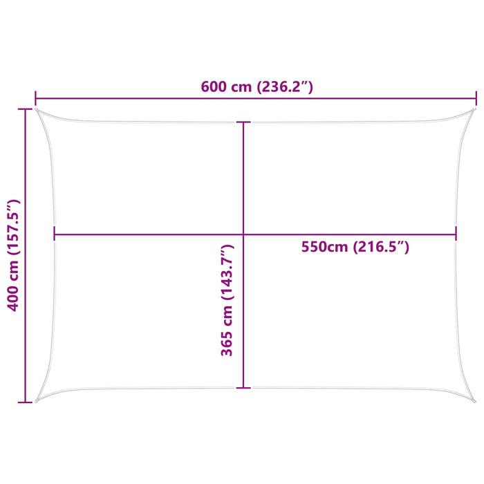 Pânză de umbră Gri deschis și alb. 6 x 4 m WALTI