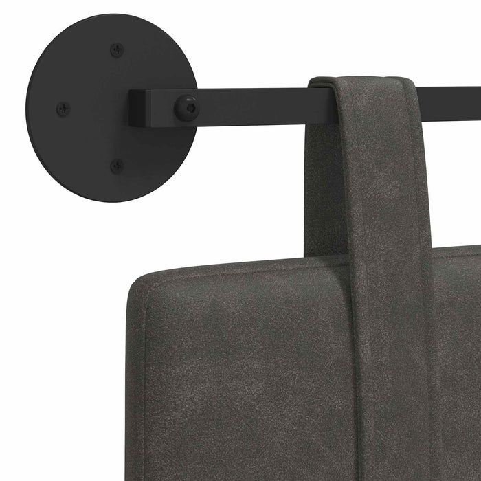 Cap de pat suspendat Pe perete Negru 110 x 55 x 5 cm PU antic - WALTI WALTI