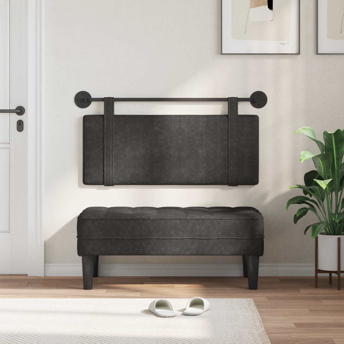 Cap de pat suspendat Pe perete Negru 110 x 55 x 5 cm PU antic - WALTI WALTI