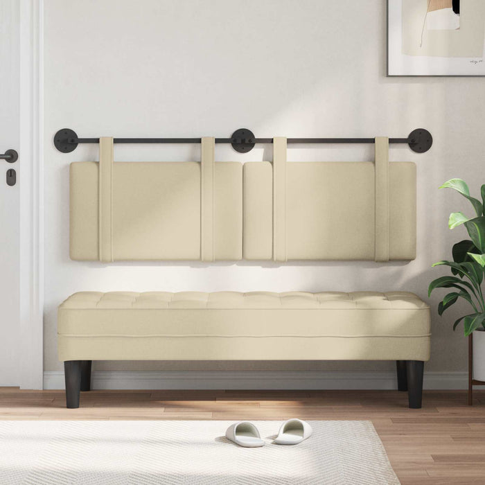 Cap de pat suspendat Pe perete Crem 130 x 55 x 5 cm țesătură - WALTI WALTI