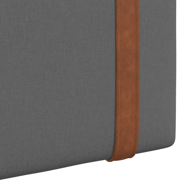 Cap de pat suspendat Simplu Gri închis 130 x 55 x 5 cm PU antic - WALTI WALTI