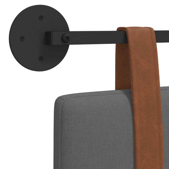 Cap de pat suspendat Simplu Gri închis 130 x 55 x 5 cm PU antic - WALTI WALTI