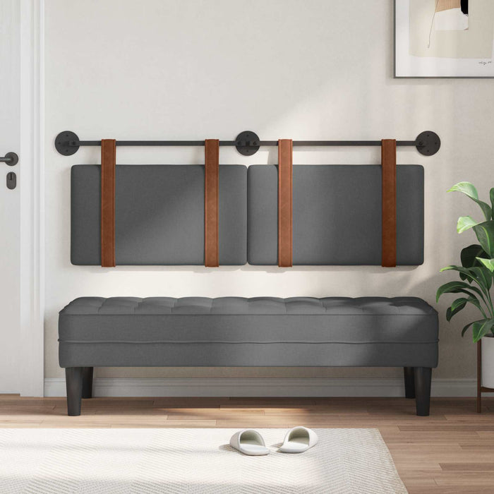 Cap de pat suspendat Simplu Gri închis 130 x 55 x 5 cm PU antic - WALTI WALTI