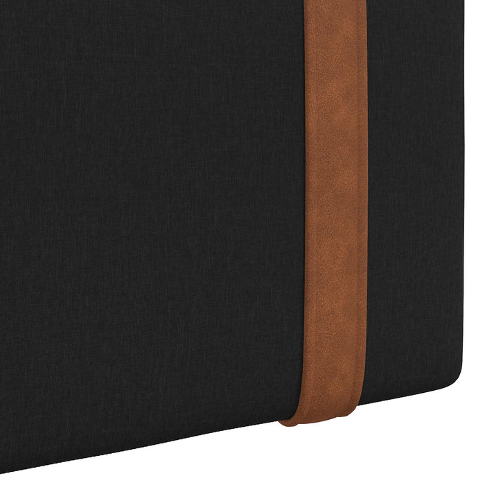 Cap de pat suspendat Pe perete Negru 130 x 55 x 5 cm PU antic - WALTI WALTI