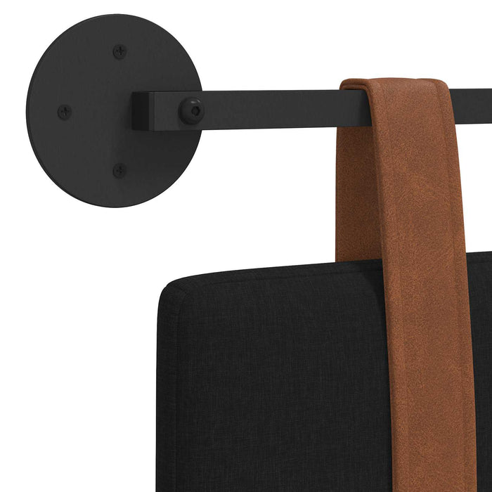 Cap de pat suspendat Pe perete Negru 130 x 55 x 5 cm PU antic - WALTI WALTI