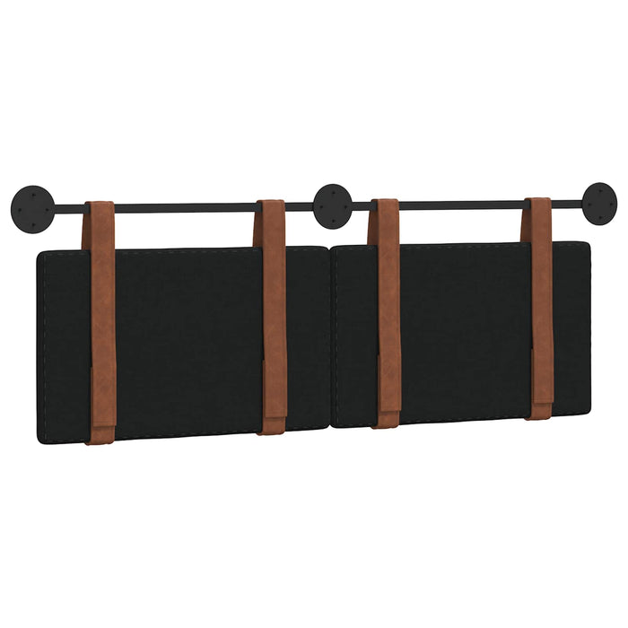 Cap de pat suspendat Pe perete Negru 130 x 55 x 5 cm PU antic - WALTI WALTI