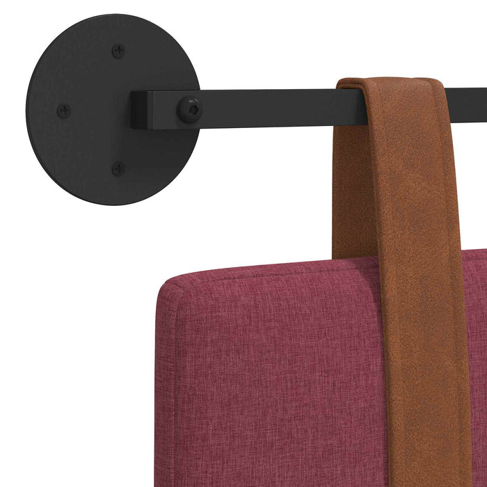 Cap de pat suspendat Simplu Roșu Vin 130 x 55 x 5 cm PU antic - WALTI WALTI