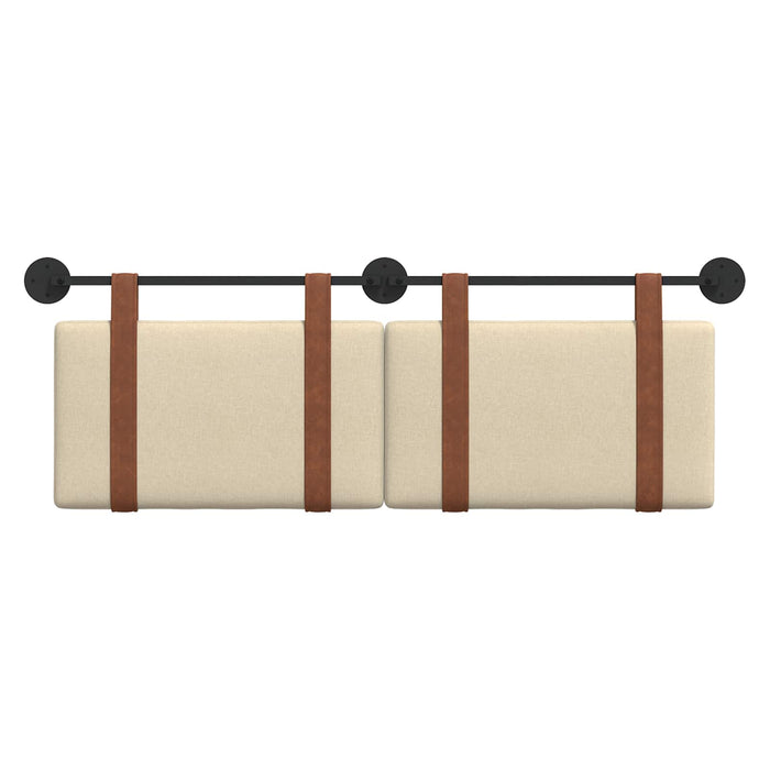 Cap de pat suspendat Pe perete Crem 130 x 55 x 5 cm PU antic - WALTI WALTI