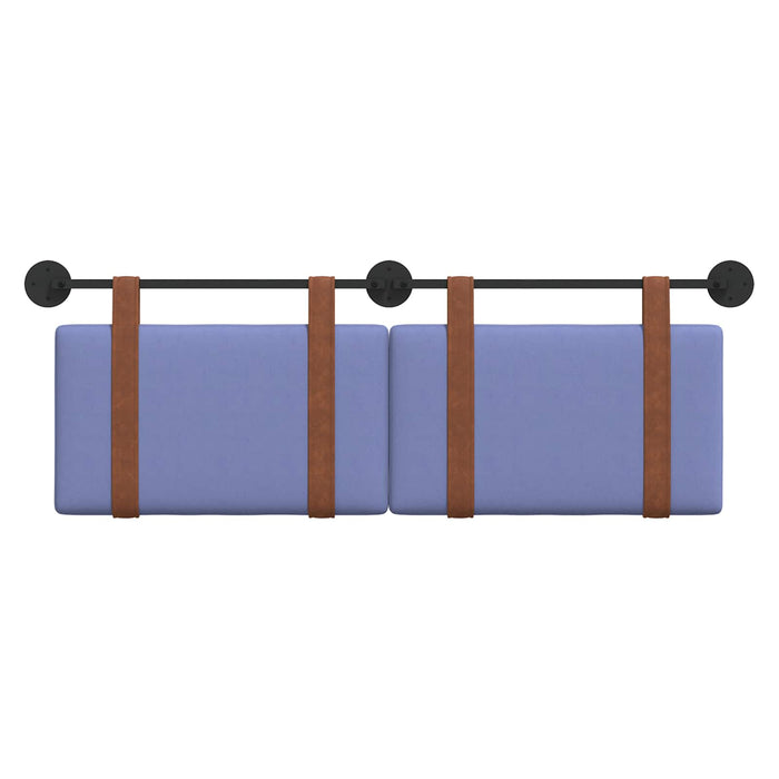 Cap de pat suspendat Albastru Jeans 130 x 55 x 5 cm PU antic - WALTI WALTI