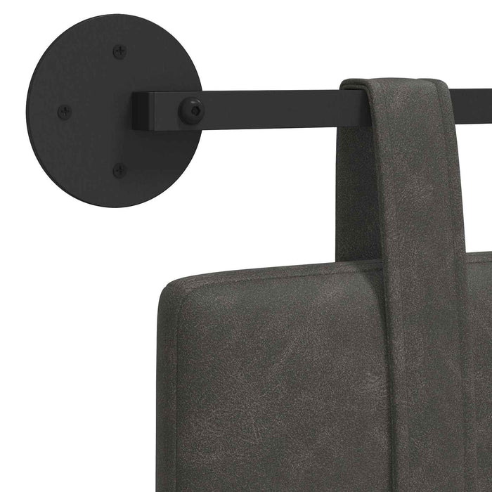 Cap de pat suspendat Pe perete Negru 150 x 55 x 5 cm PU antic - WALTI WALTI
