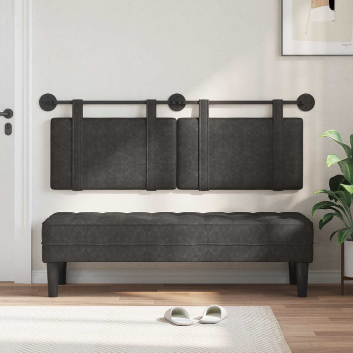 Cap de pat suspendat Pe perete Negru 150 x 55 x 5 cm PU antic - WALTI WALTI
