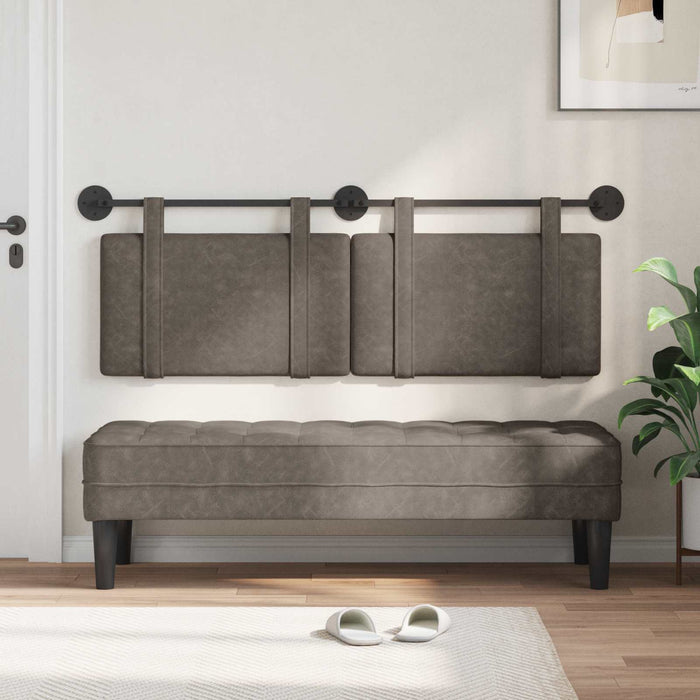 Cap de pat suspendat Pe perete Gri 150 x 55 x 5 cm PU antic - WALTI WALTI