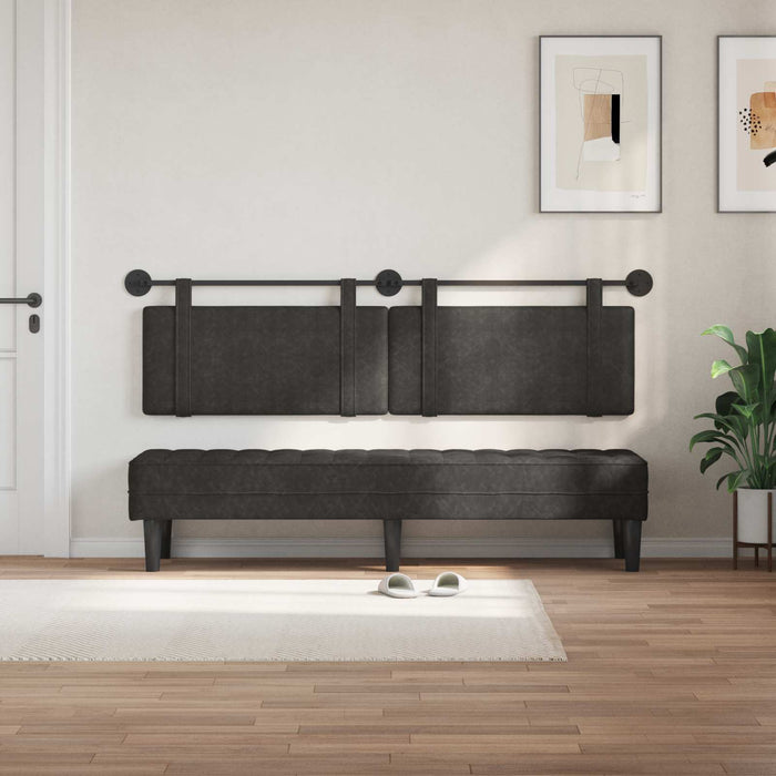 Cap de pat suspendat Pe perete Negru 170 x 55 x 5 cm PU antic - WALTI WALTI
