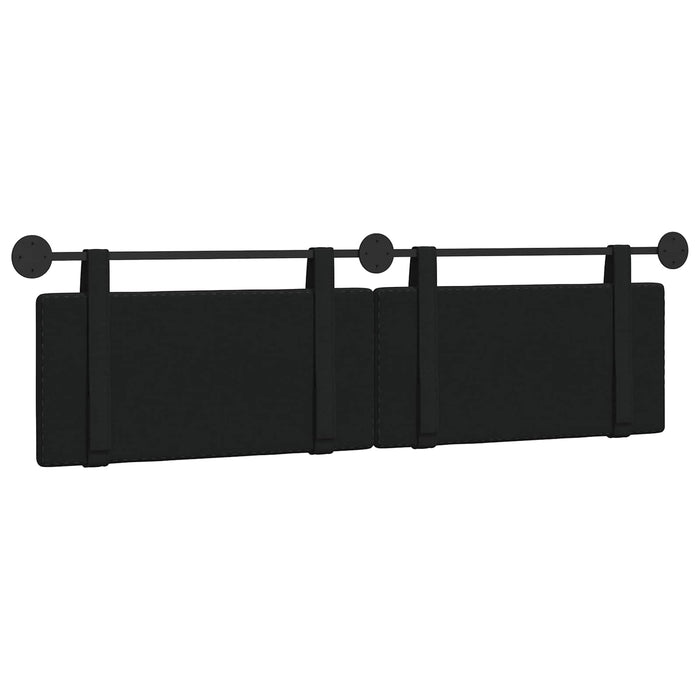 Cap de pat suspendat Pe perete Negru 190 x 55 x 5 cm țesătură - WALTI WALTI