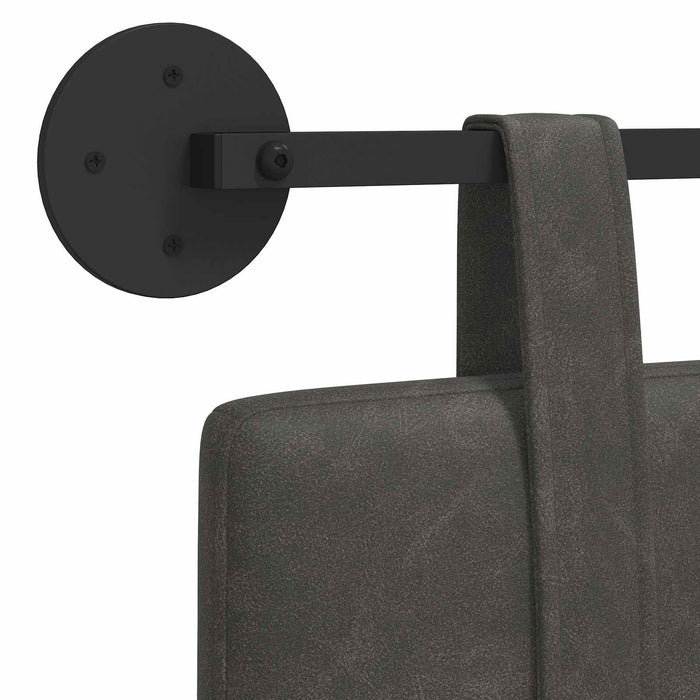 Cap de pat suspendat Pe perete Negru 190 x 55 x 5 cm PU antic - WALTI WALTI