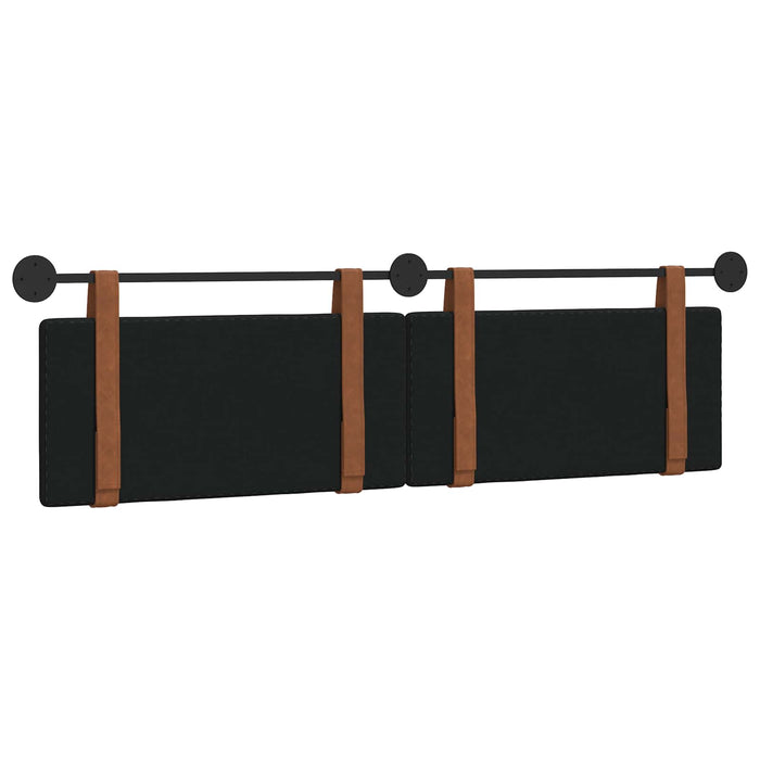 Cap de pat suspendat Pe perete Negru 190 x 55 x 5 cm PU antic - WALTI WALTI