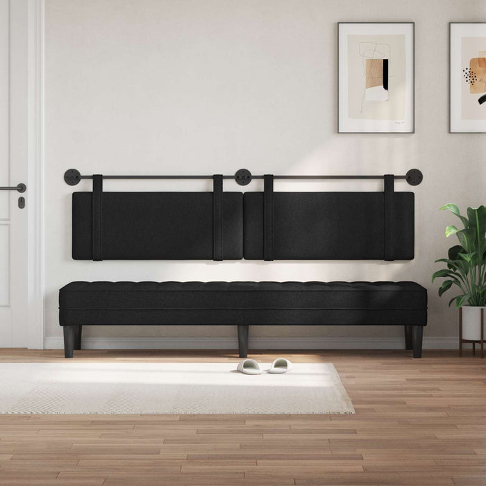 Cap de pat suspendat Pe perete Negru 210 x 55 x 5 cm țesătură - WALTI WALTI