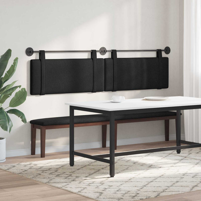 Cap de pat suspendat Pe perete Negru 210 x 55 x 5 cm țesătură - WALTI WALTI