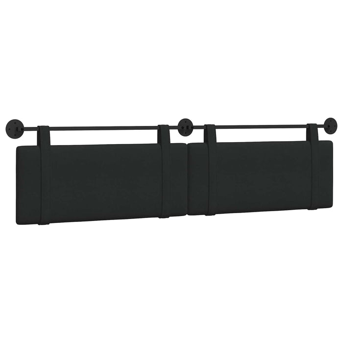 Cap de pat suspendat Pe perete Negru 210 x 55 x 5 cm țesătură - WALTI WALTI