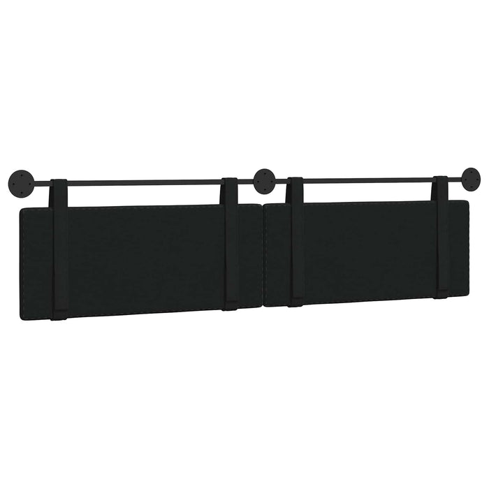 Cap de pat suspendat Pe perete Negru 210 x 55 x 5 cm țesătură - WALTI WALTI