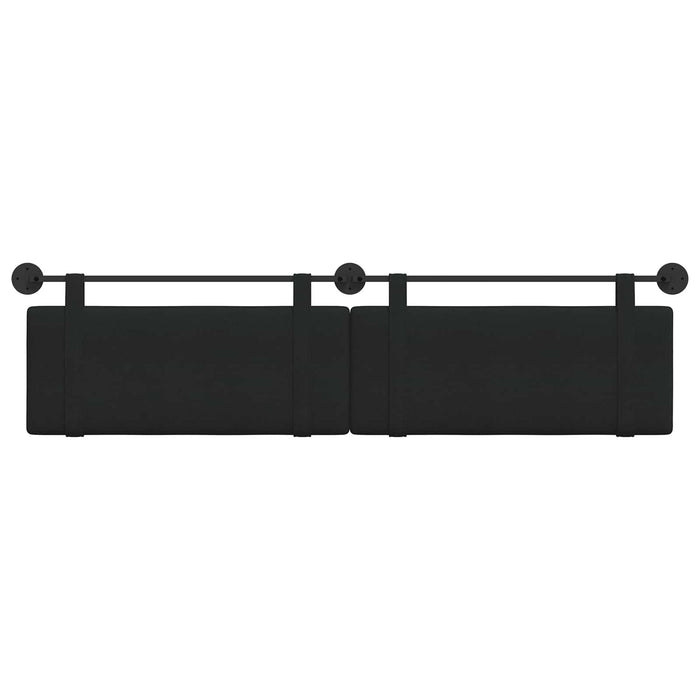Cap de pat suspendat Pe perete Negru 210 x 55 x 5 cm țesătură - WALTI WALTI