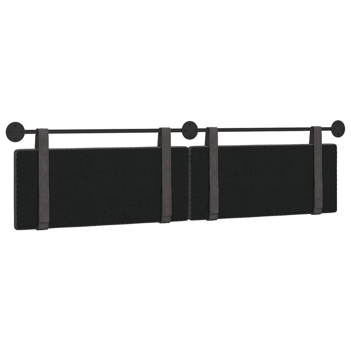 Cap de pat suspendat Pe perete Negru 210 x 55 x 5 cm PU antic - WALTI WALTI
