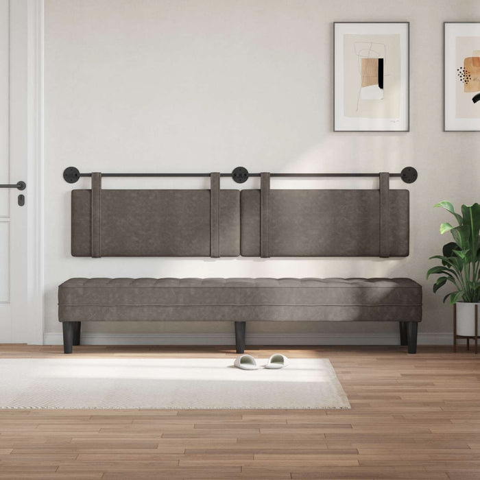 Cap de pat suspendat Pe perete Gri 210 x 55 x 5 cm PU antic - WALTI WALTI