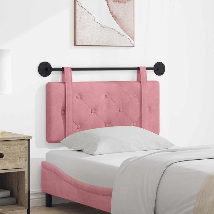 Cap de pat suspendat Pe perete Roz 90 x 55 x 5 cm Catifea - WALTI WALTI