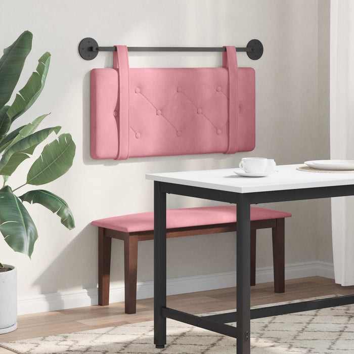 Cap de pat suspendat Pe perete Roz 90 x 55 x 5 cm Catifea - WALTI WALTI