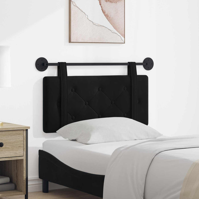 Cap de pat suspendat Pe perete Negru 90 x 55 x 5 cm Catifea - WALTI WALTI