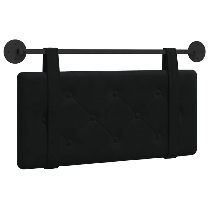 Cap de pat suspendat Pe perete Negru 90 x 55 x 5 cm Catifea - WALTI WALTI