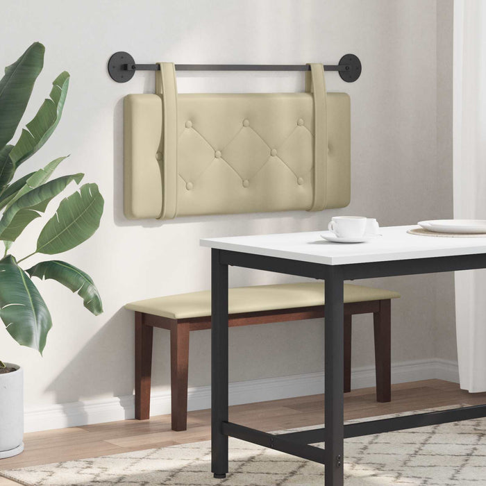 Cap de pat suspendat Pe perete Crem 80 cm Piele artificială - WALTI WALTI
