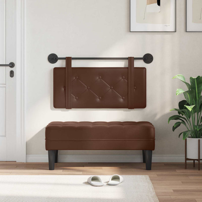 Cap de pat suspendat Pe perete Maro 90 cm Piele artificială - WALTI WALTI